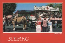 Danish Days Celebration, Carlsberg Beer Wagon, Solvang Postcard