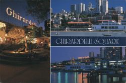 Ghirardelli Square at Night, San Francisco Postcard