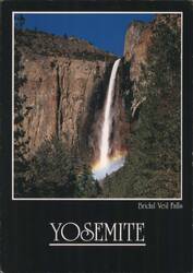 Bridal Veil Falls, Yosemite National Park with Rainbow Postcard