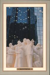 Montreal QC La foule illuminée Sculpture Chrome Postcard Postcard