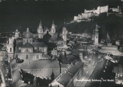 Festspielstadt Salzburg bei Nacht, Hohensalzburg Fortress Postcard