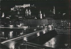 Salzburg, the Festival City by Night Postcard