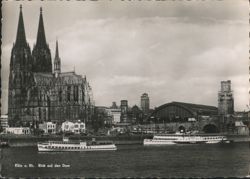 Cologne Cathedral & Rhine River Cityscape Postcard
