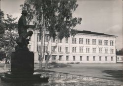 Kyminlinnan Seurahuone and Monument, Kotka, Finland Postcard