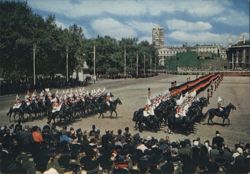 London Trooping the Colour Horse Guards Chrome Postcard Postcard