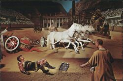 Ben-Hur Chariot Race Scene, Movieland Wax Museum Postcard