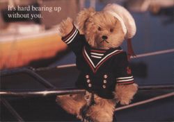 Sailor Teddy Bear on Boat Continental Chrome Argus Postcard Postcard