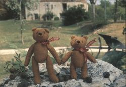 Teddiess on Holiday in France, Two Bears Holding Hands Postcard