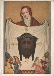 The Veil of Saint Veronica by Master Wilhelm of Cologne Postcard