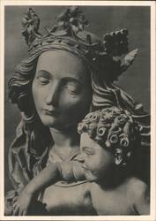 Madonna and Child Sculpture, Mainz Cathedral, Late Gothic Postcard