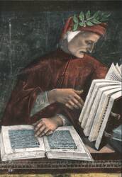 Dante Alighieri with Books, Orvieto Duomo Postcard
