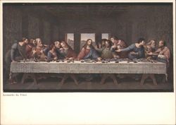 Leonardo da Vinci's The Last Supper, Renaissance Mural Painting Postcard
