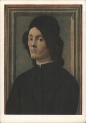 Botticelli Portrait of a Young Man, Louvre Museum Postcard