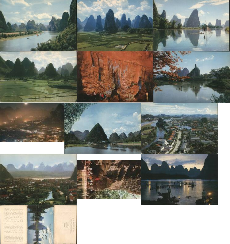 Set of 12: Kweilin China Scenic Views, 1960's