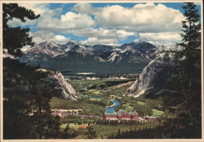 Banff Springs Hotel, Golf Course & Mountains AB Canada