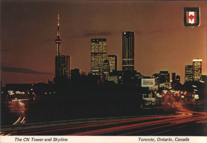 CN Tower and Skyline, Toronto, Ontario Night View Canada
