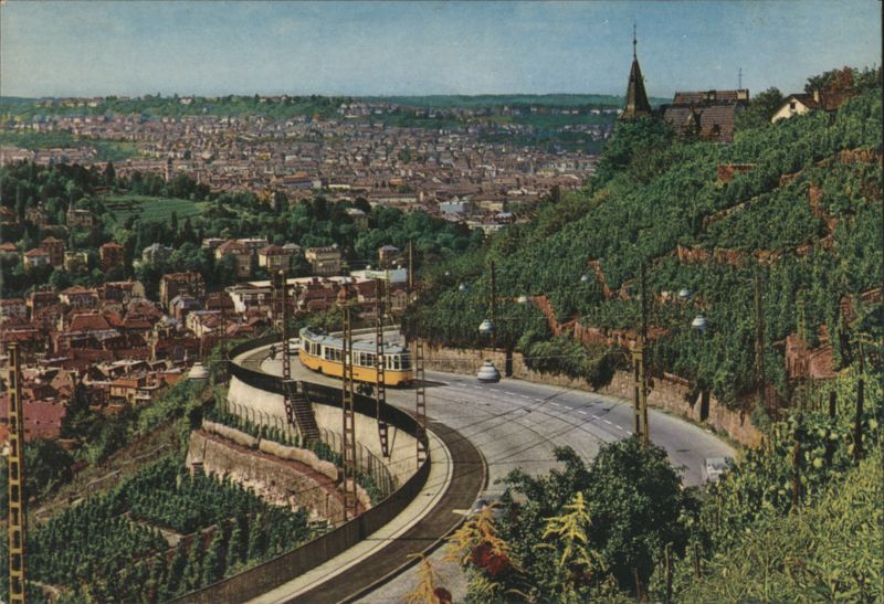 Stuttgart: Neue Weinsteige with Tram and Vineyards Germany