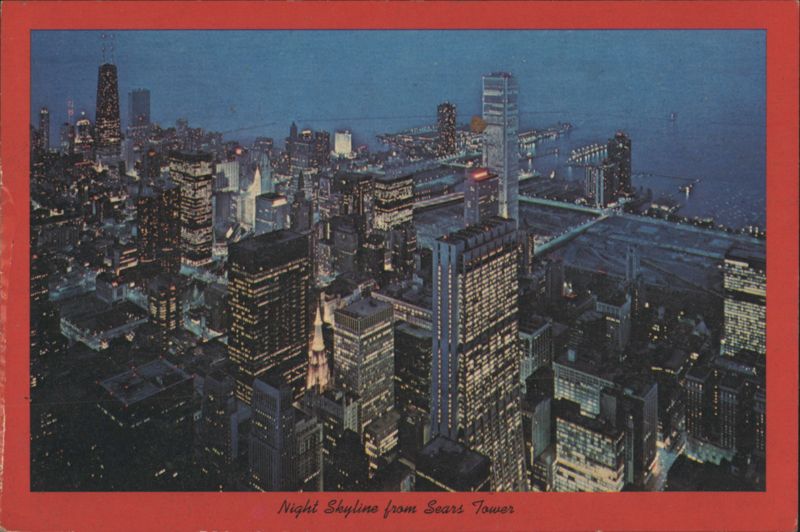 Night Skyline from Sears Tower, Chicago Illinois