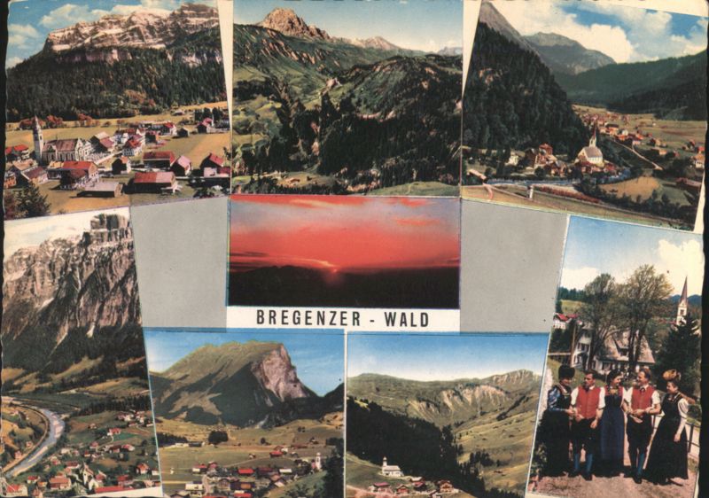 Bregenzer Wald Mountain Landscapes and Sunset Austria