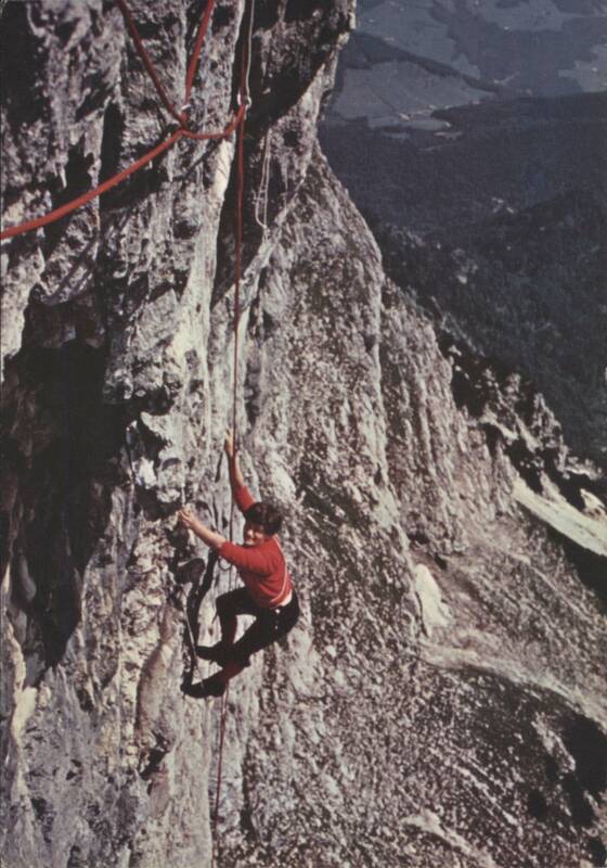 Rock Climbing with Red Ropes, German Hiking 1970 Harry Rost