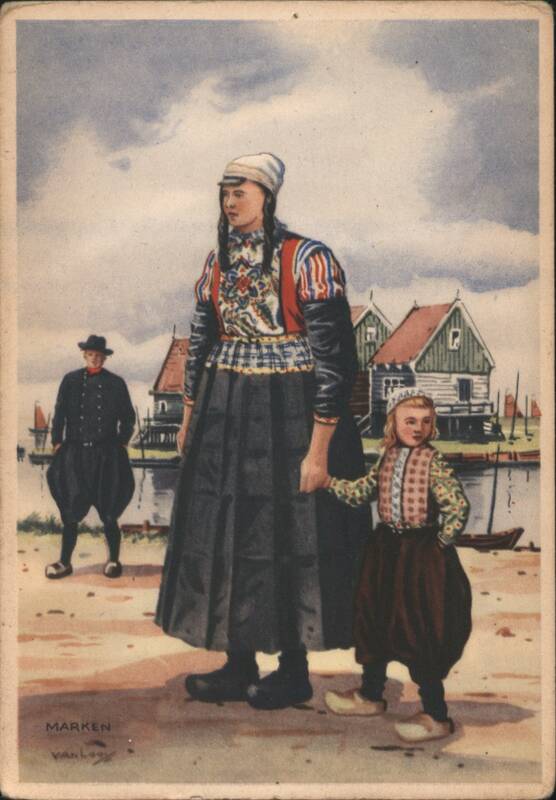 Dutch Costumes Marken - Mother and Child P. Van Looy