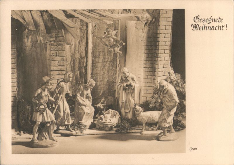 Nativity Scene, Gesegnete Weihnacht! Zimmermann Angels