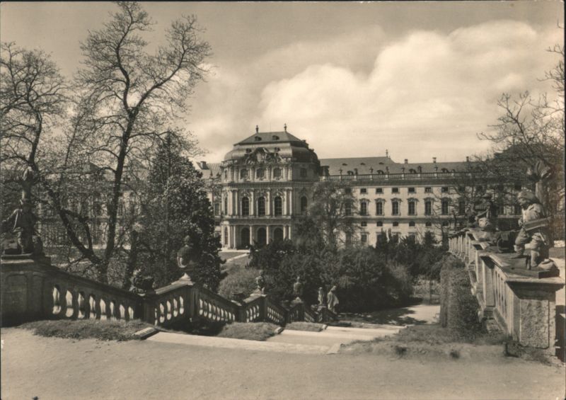 Würzburg Residenz Garden Side with Statues Germany