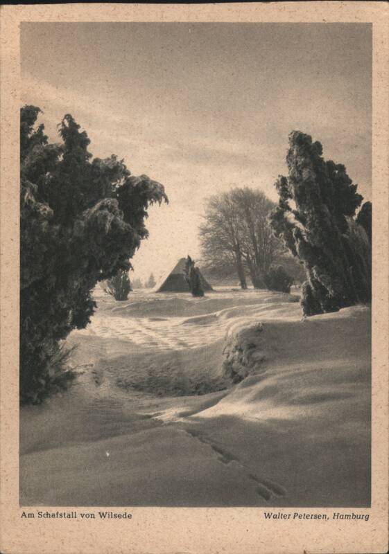 Am Schafstall von Wilsede im Winter Germany Walter Petersen