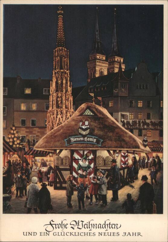 Nuremberg Christkindles-Markt, St. Sebaldus Church, E. Otto Schmidt Germany