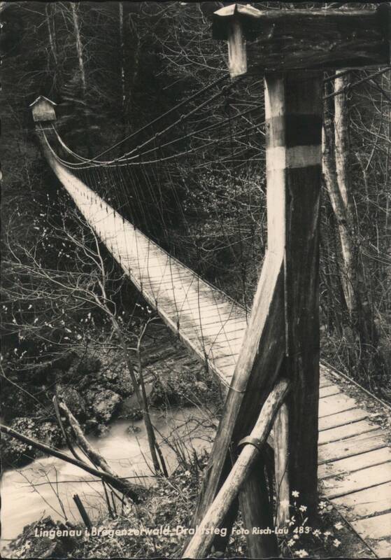 Lingenau Bregenzerwald Drahtsteg Suspension Bridge Austria