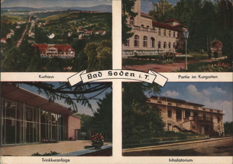 Bad Soden i. T. Kurhaus, Kurgarten, Trinkkuranlage, Inhalatorium Germany
