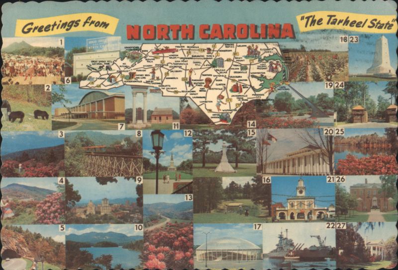 Greetings from North Carolina - The Tarheel State