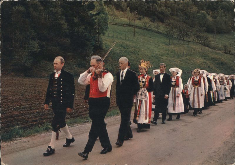 Wedding in Granvin, Norway with Fiddler & Traditional Costumes