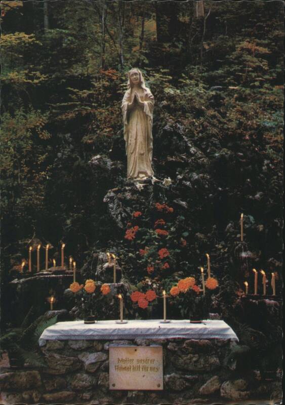 Mariaklamm Grotto, Mary Statue, Candles, Burgau Austria
