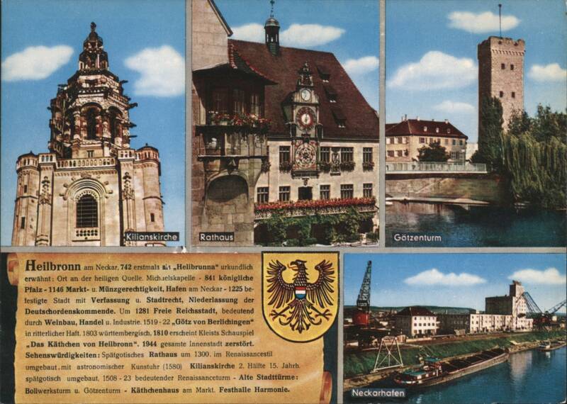 Heilbronn Kilianskirche, Rathaus, Götzenturm, Neckarhafen Germany