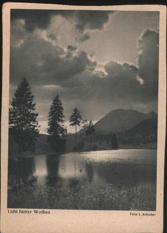 Licht hinter Wolken, Lake, Trees, Mountains L. Schufter