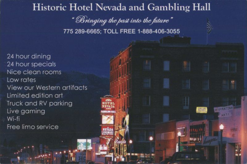 Historic Hotel Nevada & Gambling Hall, Ely, NV Night View