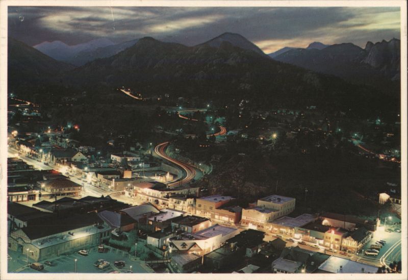 Estes Park, Colorado Night Panorama, Mountains