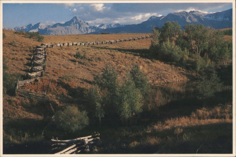 Rail Fence in the Sneffels Range Mountain Landscape Colorado