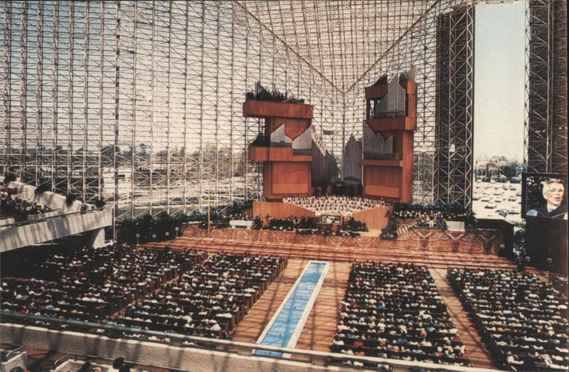 Crystal Cathedral Interior with Organ and Congregation