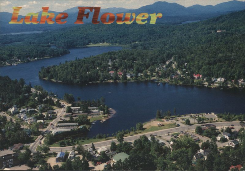 Lake Flower Aerial View, Adirondacks Saranac Lake New York