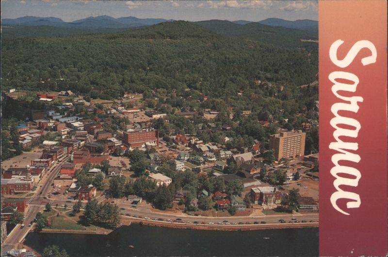 Saranac Lake, NY - Aerial View, Little City of Adirondacks New York
