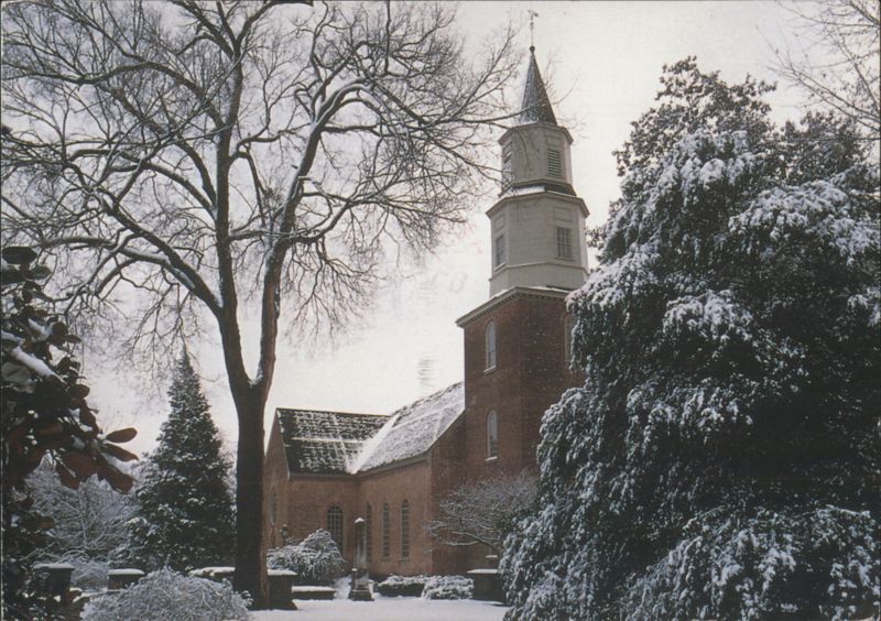 Bruton Parish Church in Snow, Colonial Williamsburg Virginia