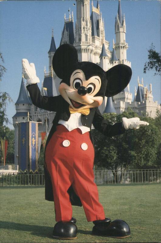 Mickey Mouse at Cinderella Castle, Magic Kingdom Orlando Florida