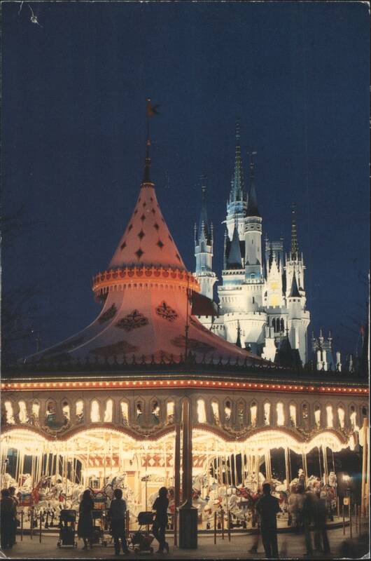 Cinderella Carousel & Castle at Walt Disney World Night Florida
