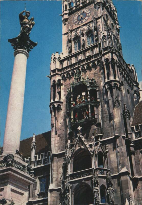 Patrona Bavariae Column & Glockenspiel, New Town Hall Munich Germany