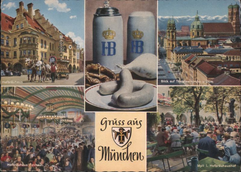 Gruss aus München, Hofbräuhaus, Theatinerkirche & Dom Germany