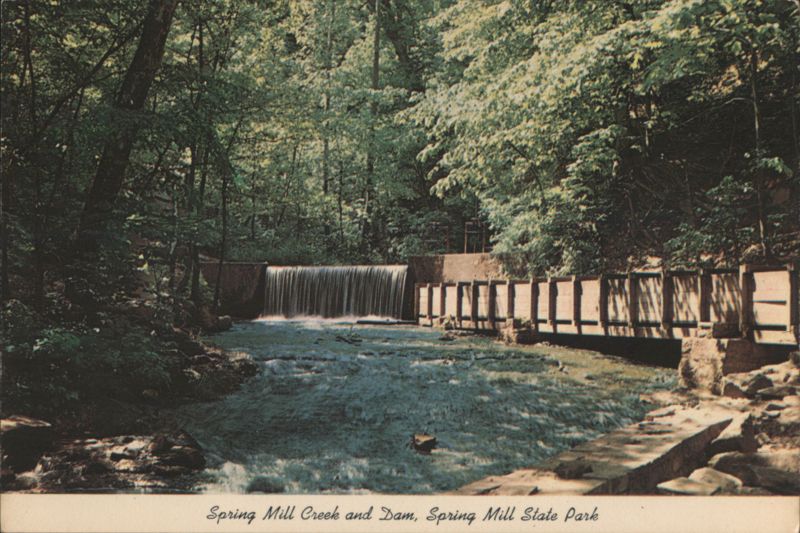 Spring Mill Creek and Dam, Spring Mill State Park Mitchell Indiana