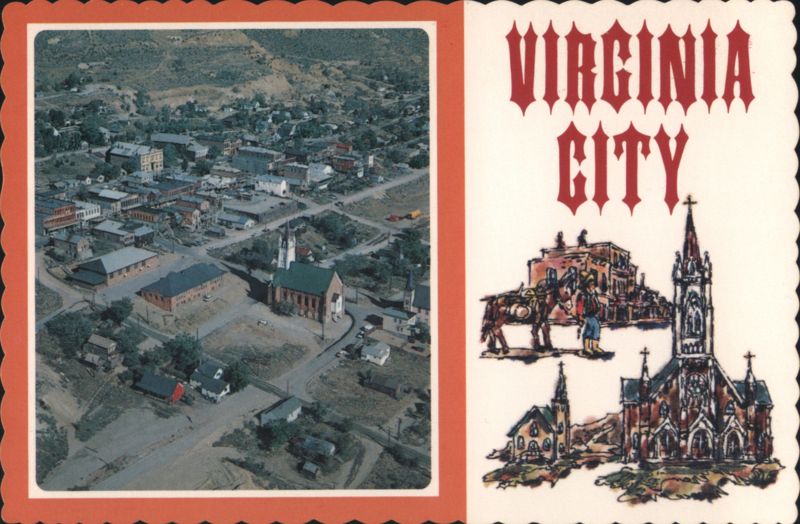 Virginia City Aerial View, St. Mary's Church Nevada