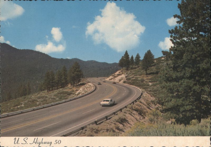 U. S. Highway 50 linking Carson City to Lake Tahoe Nevada